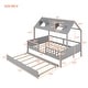 preview thumbnail 26 of 24, Full House Bed with Trundle - Safety-Enhanced Wood Design