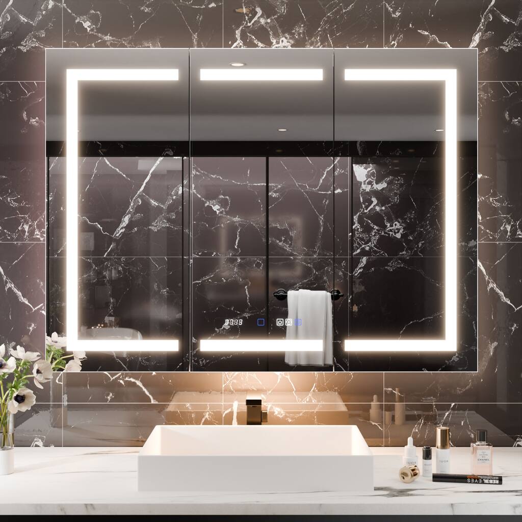 48*36inch LED Mirror Medicine Cabinet with Anti-Fog - 48'' x 36''