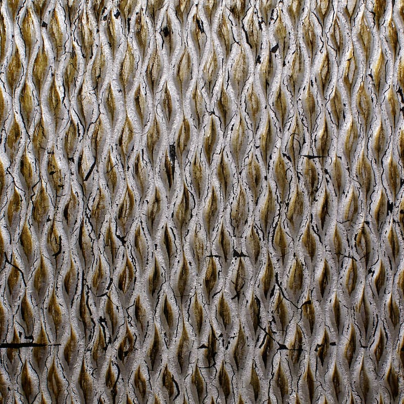 Modern Style Wooden Wall Decor with Patterned Carving, Large, Silver - 6 x 12