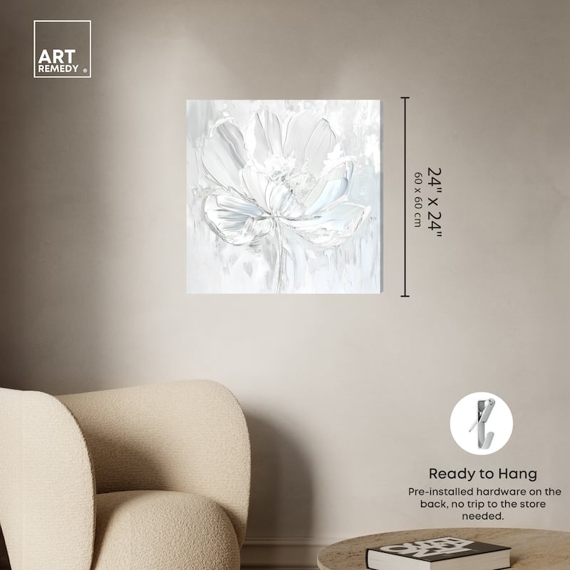 Art Remedy Off-White Magnolia II Floral Fine 1 Piece Canvas Wall Art