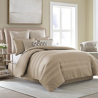 Wamsutta Joliet Comforter Set in Caramel- 4PC Set Taupe Bed