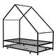 preview thumbnail 10 of 53, Metal House Bed with Twin Size Trundle, Twin Size House-Shaped Bed Steel Slat Support Easy Assembly for Kids Teens Boys & Girls