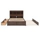 preview thumbnail 30 of 32, Full Size Storage Platform Bed with Trundle and Pull-Out Shelves, White