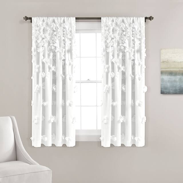 Silver Orchid Turpin Single Window Curtain Panel - 54"W x 63"L - White