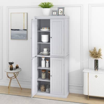 72.4"Tall Kitchen Pantry, Storage Cabinet with Adjustable Shelves