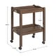 preview thumbnail 11 of 27, Dolores Wood Finish Folding Bar Cart with Two Detachable Trays by iNSPIRE Q Modern
