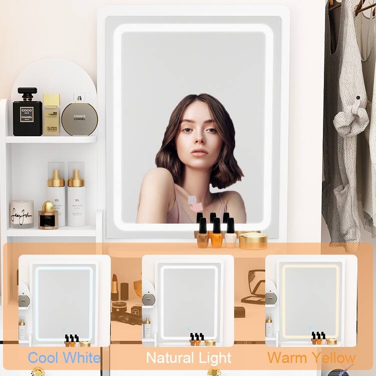 Stylish Vanity Set for Beauty Enthusiasts with Cushioned Stool