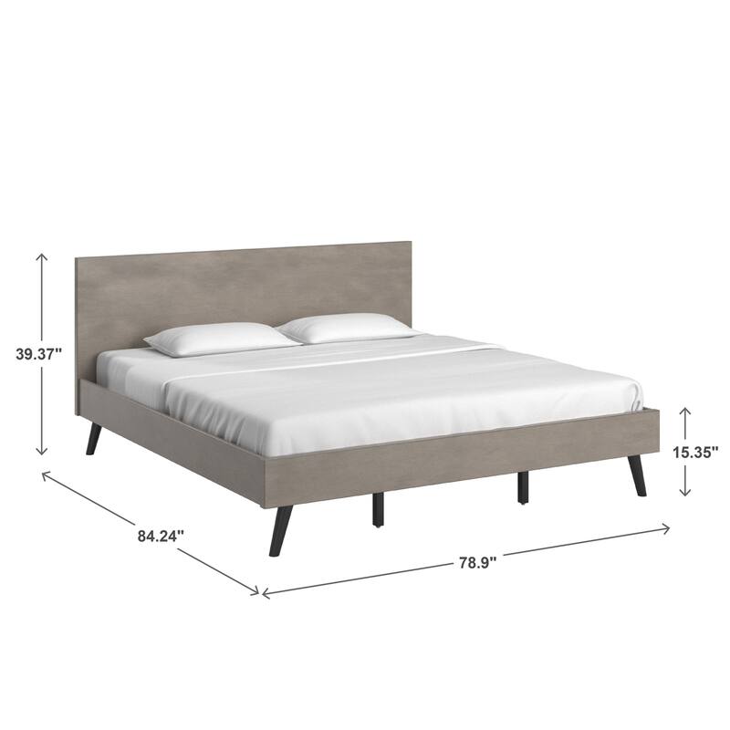 Noe Mid-Century Black Legs Platform Bed by iNSPIRE Q Modern