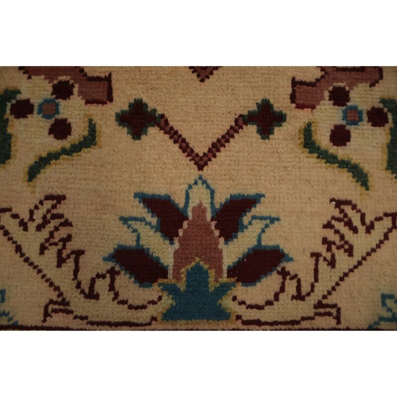 Hand Knotted Oriental 100% Wool Carpet Traditional All-Over Peach Chobi-Peshawar Area Rug - 3' 0'' X 2' 0''