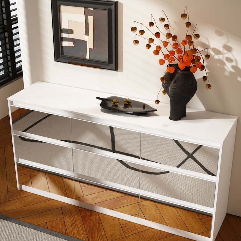63"W 9 Drawer Dresser Accent Dresser for Living Room Bedroom Chest