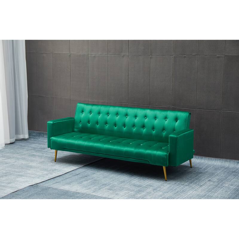 Green Solid Wood + MDF Sofa Bed for Small Spaces