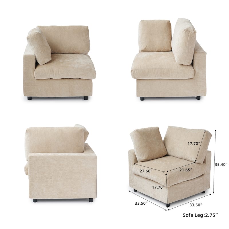 100" L Shape Cloud Modular Couches for Living Room, Modern Convertible Sectional Sofa Couch, Couch Cushion Covers Removable
