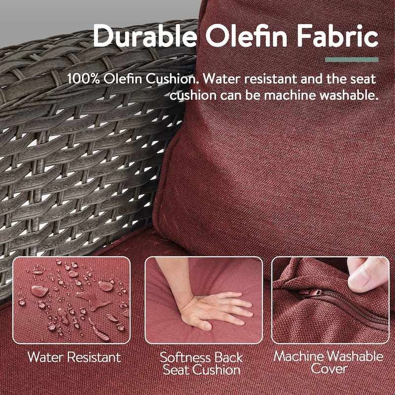 Pocassy 3-Piece Outdoor Rocking Chairs with Side Table Patio Rocker Chairs Bistro Set