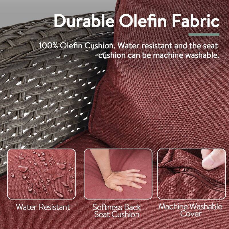 Pocassy 3 Pieces Outdoor Rocking Chairs with Side Table Patio Set.