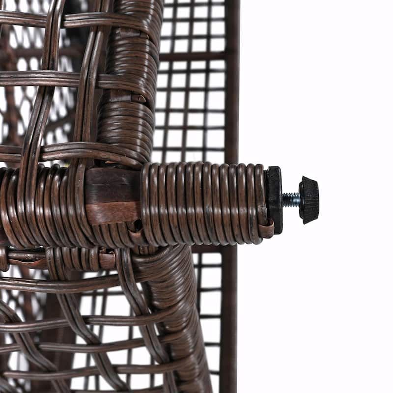 Outdoor Lounge Chair - Rattan Patio Chaise Lounge with 5-Position Backrest, Cushion, and Wheels