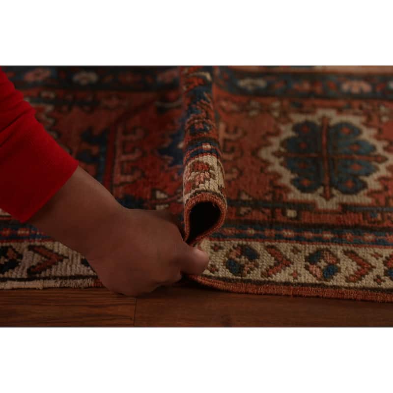 Pre-1900 Antique Heriz Persian Rug Handmade Wool Carpet - 8'11"x 12'5"