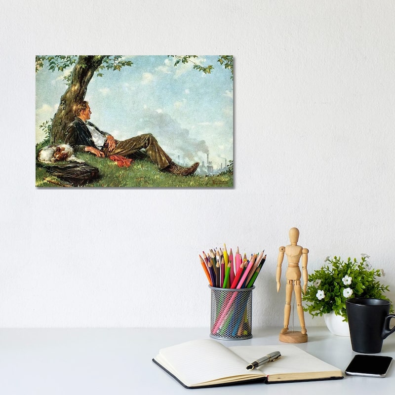 iCanvas "The Philosopher" by Norman Rockwell Canvas Print - 8x12x0.75