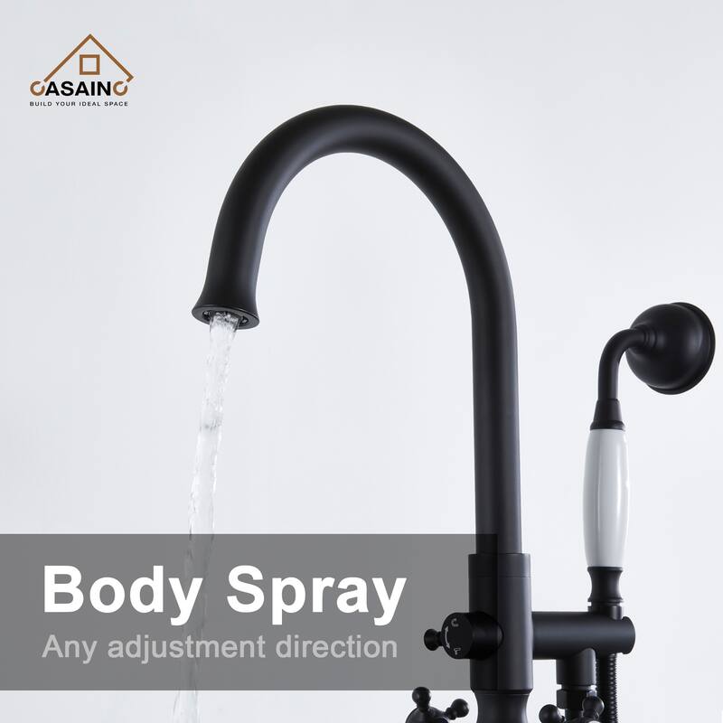Freestanding 2-Handles Bathtub Faucet with Hand Shower