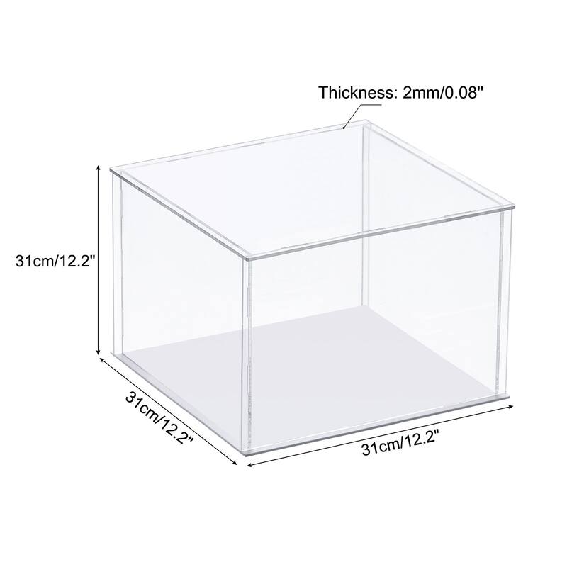 Display Case, Acrylic Box Assemble Dustproof Showcase for Collectibles - Clear - 11.8x11.8x11.8inch