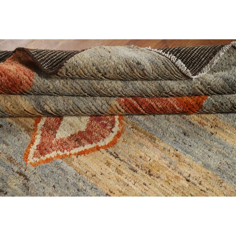Tribal Moroccan Area Rug Handmade Multi-Color Wool Carpet - 6'0" x 7'9"
