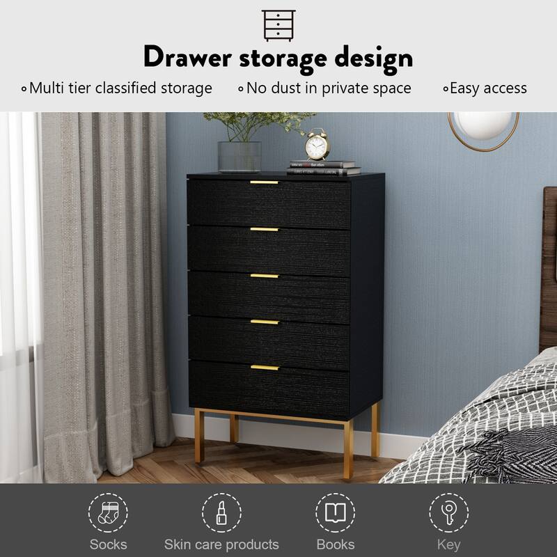 5 Drawer Dresser Storage Tower, Organizer Unit for Bedroom,Chest