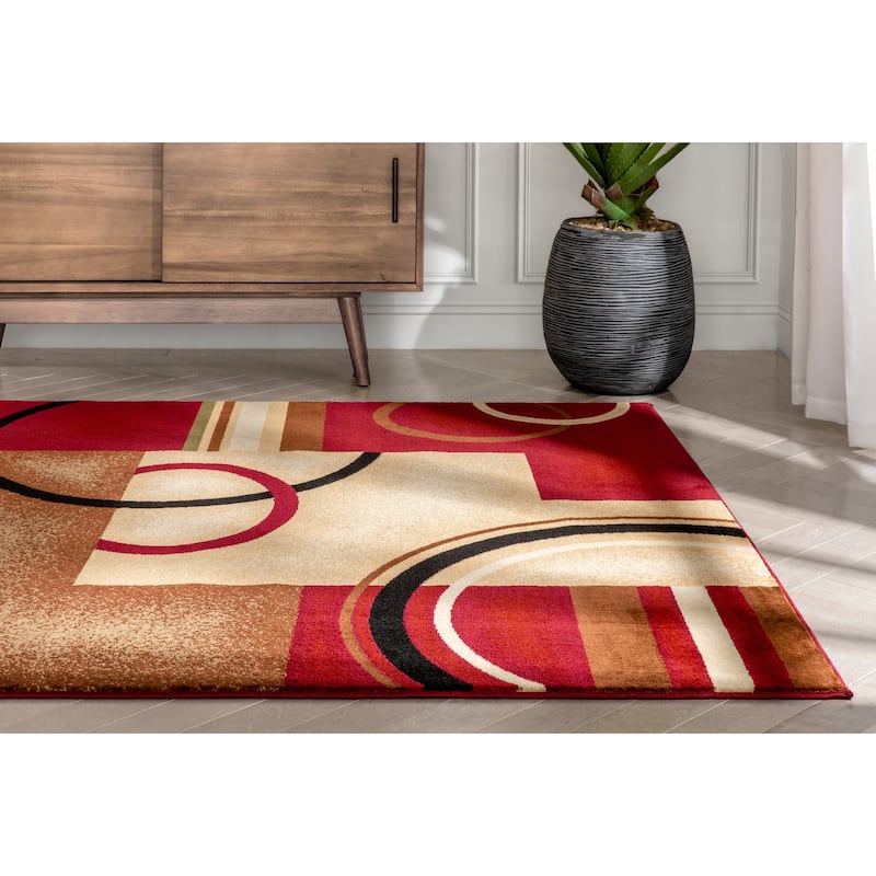 Well Woven Barclay Arcs & Shapes Modern Geometric Circles Area Rug On