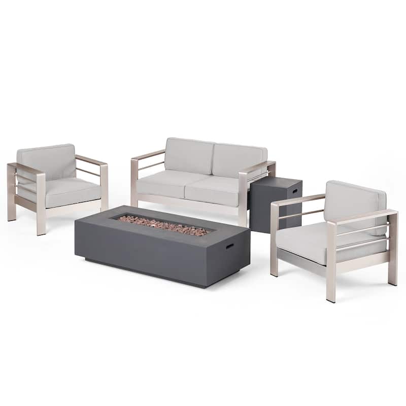 Cape Coral 5-piece Outdoor Fire Pit Chat Set by Christopher Knight Home