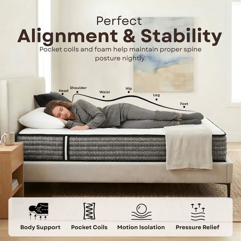 Majestic 12-Inch Medium Gel Memory Foam Hybrid Mattress in a Box