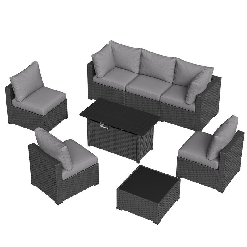 Wicker Rattan Patio Sectional Sofa Set