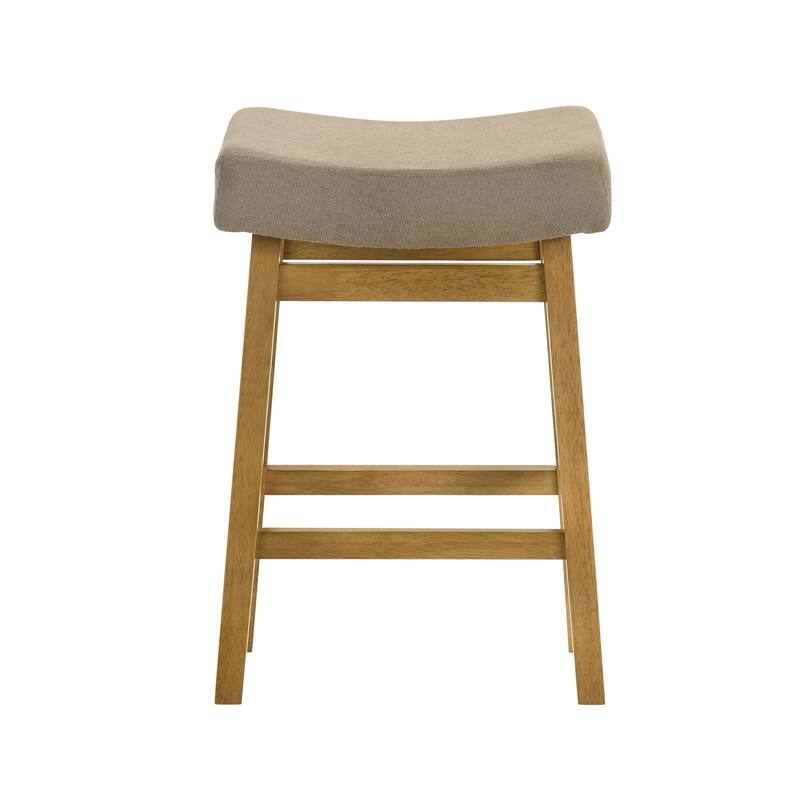 Lenon Modern Farmhouse Backless Bar Stool, Saddle Counter Stool with Upholstered Seat