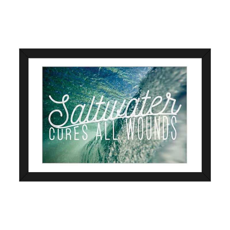 iCanvas "Saltwater" by 5by5collective - Black - 24x32x1