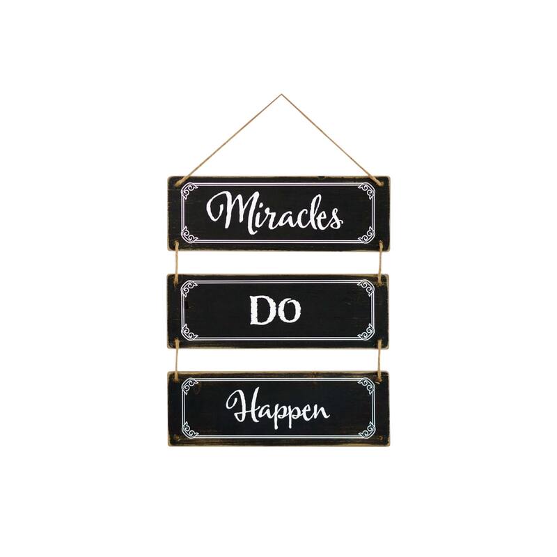 HomeRoots 14" X 12" Black And White Inspirational Text Wood Wall Decor