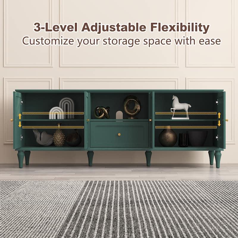 67" Mid-Century TV Stand for TVs up to 75", Green