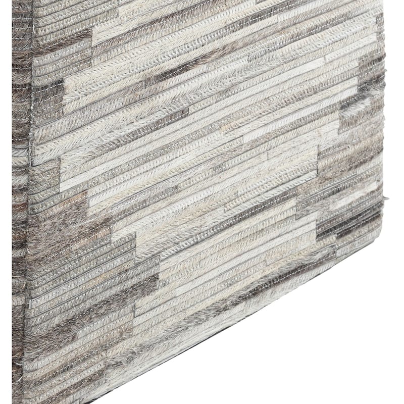 Tracy Hair on Hide Patchwork Diamond Cube Ottoman