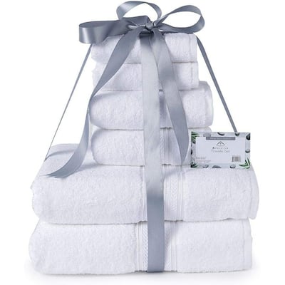 Décor&More BathEssentials 100% Cotton Extra Heavy 6 Piece Bath Towel Set - White