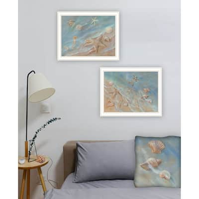 Trendy Decor 4U "Seashore Stars" Printed Framed Wall Art by Bluebird Barn