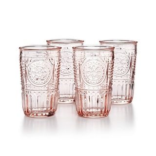 Link to Bormioli Rocco Romantic Glass Drinking Tumbler Victorian Inspired 10.25 Oz Set Of 4 - Cotton Candy Pink Similar Items in Glasses & Barware