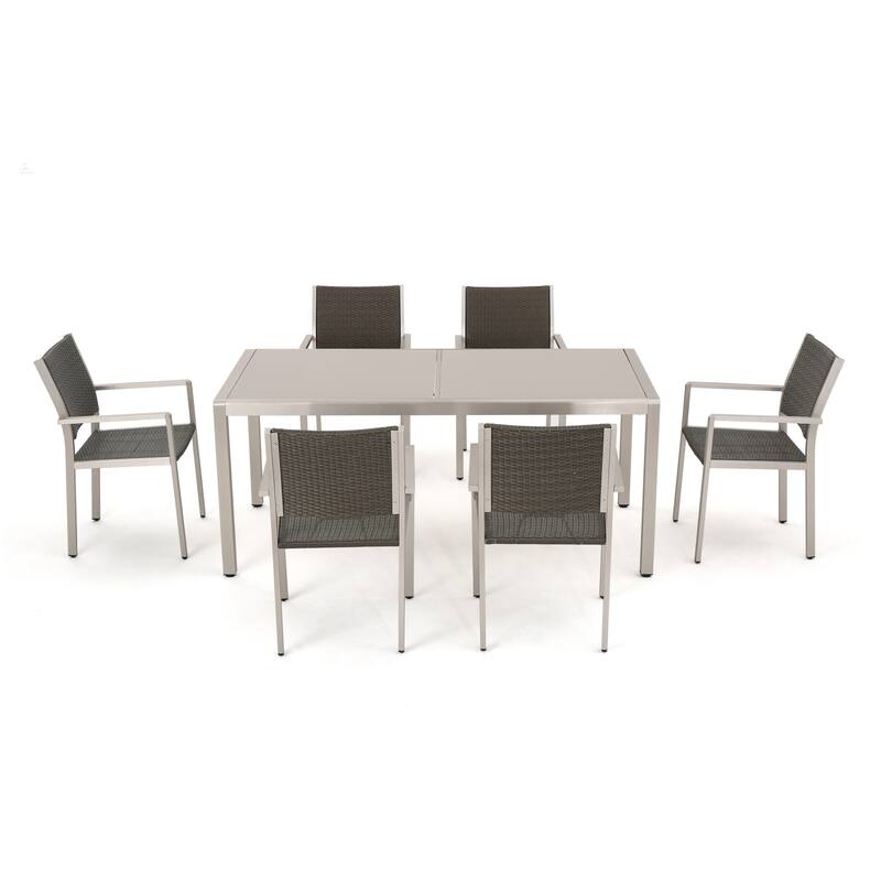 Cape Coral Outdoor 7-piece Aluminum Dining Set by Christopher Knight Home