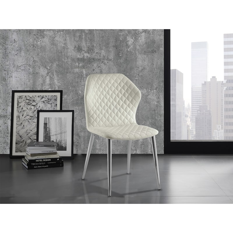 Casabianca Home Olivia Set of 2 Dining Chair in Beige PU Leather
