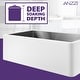 preview thumbnail 8 of 10, ANZZI Apollo Matte White Solid Surface Farmhouse 36 in. Single Bowl Kitchen Sink with Stainless Steel Interior