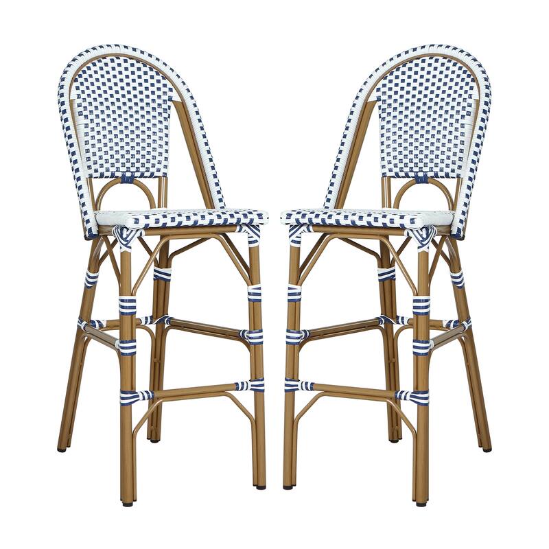 Kinner Outdoor French Barstools (Set of 2) by Christopher Knight Home