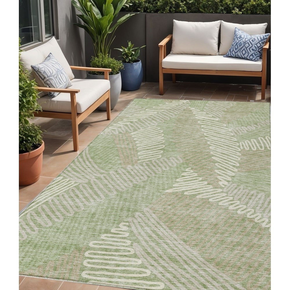 HomeRoots Floral Transitional Rectangle Outdoor Rug