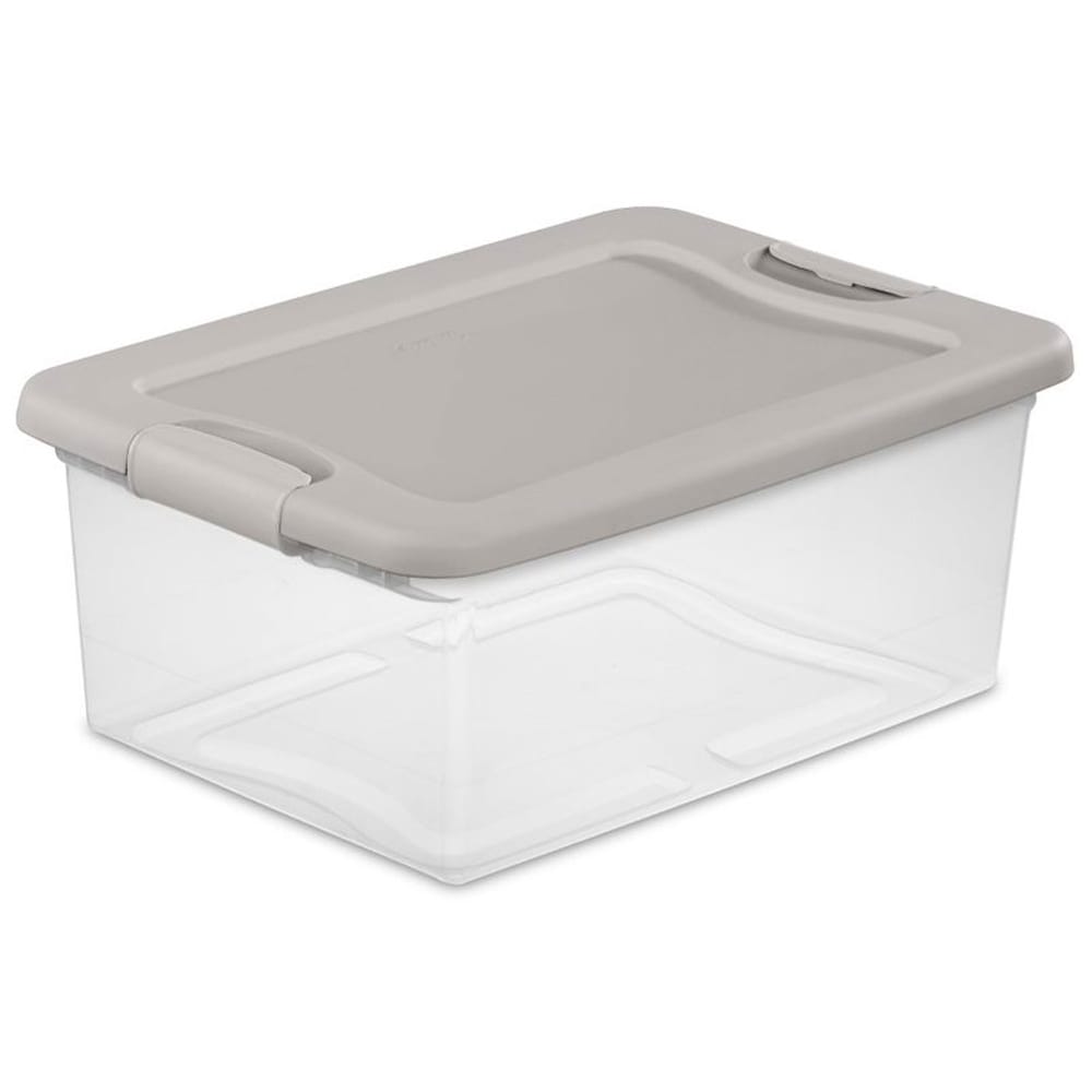 Sterilite - 48 Quart Clear Hinged Plastic Storage Container (6 Pack)