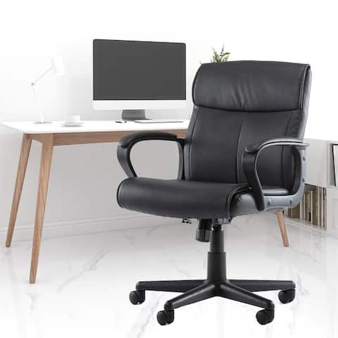 Faux Leather Executive Office Chair Ergonomic Computer Desk Chair