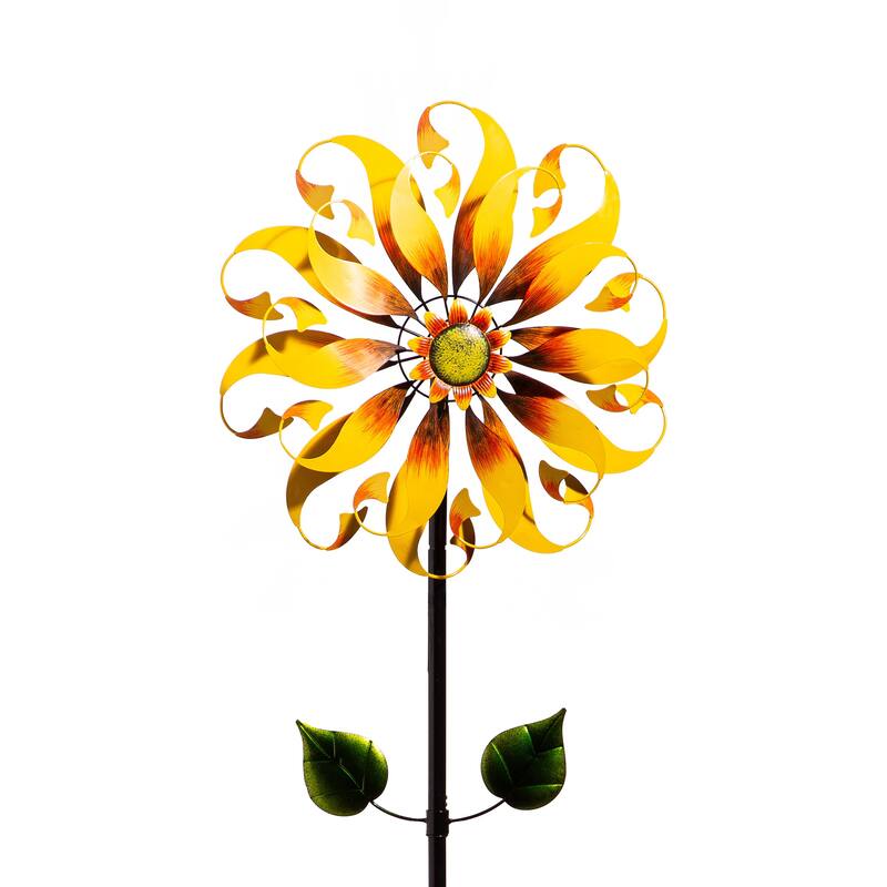 75" Metal Wind Spinner, Sunflower Designed