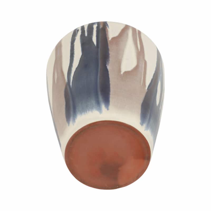 Terracotta Vase Abstract Pattern Design Handcrafted Look Glaze Decor