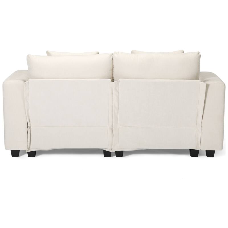 Lucca Chenille Upholstered Modular Loveseat with USB Port