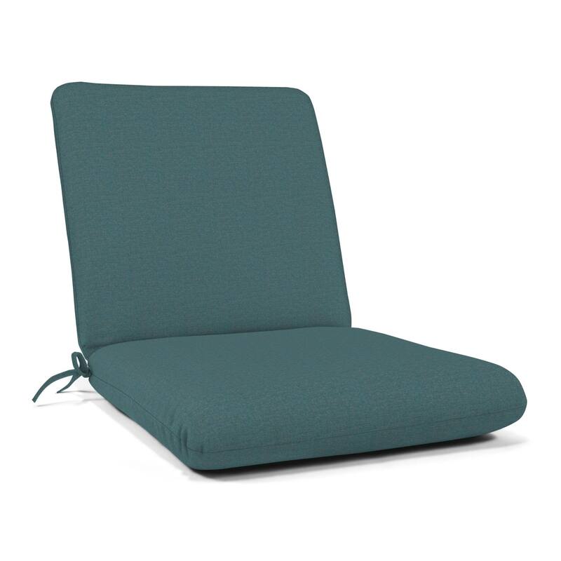 Sunbrella Solid Fabric 1-Piece Indoor/Outdoor Club Chair Cushion, 22"W x 44"L - Cast Lagoon