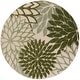 preview thumbnail 67 of 112, Nourison Aloha Floral Modern, Indoor/Outdoor Area Rug 5'3" x Round - Ivory/Green