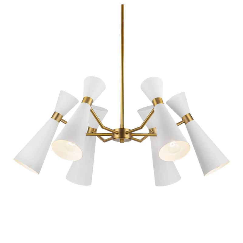 Alora Lighting CH574632 Blake 6 Light 32" Wide Chandelier - White / Aged Gold